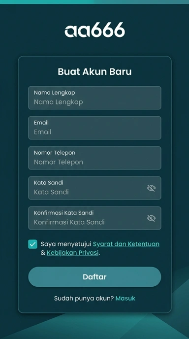 Registrasi Akun Baru aa666 untuk Pengguna Android