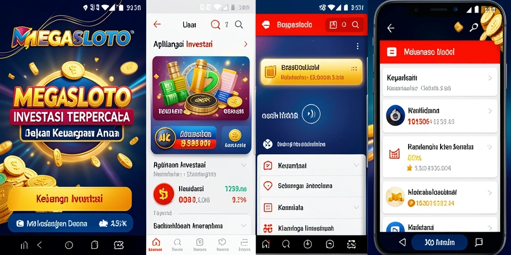 Antarmuka aplikasi MEGASLOTO yang mudah digunakan untuk investasi.