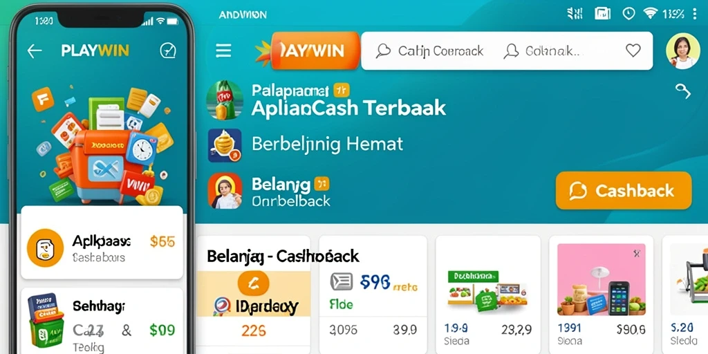 Antarmuka PLAYWIN menampilkan berbagai penawaran cashback menarik.