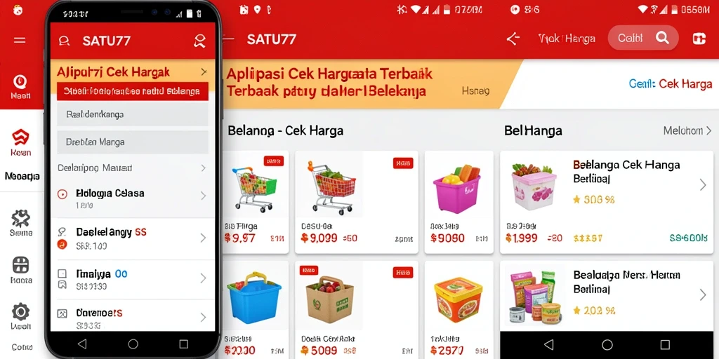 Antarmuka aplikasi SATU77 menampilkan fungsi Cek Harga dengan jelas.