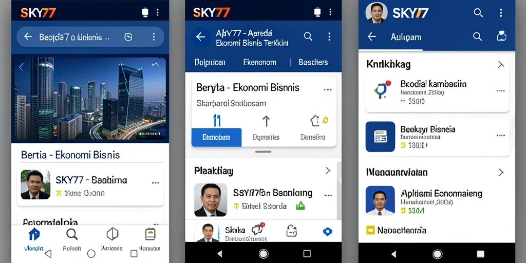 Tampilan antarmuka aplikasi SKY77 yang informatif untuk berita ekonomi.